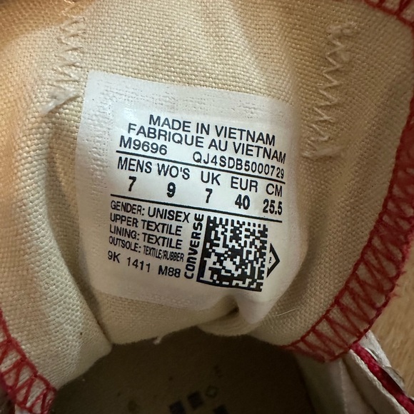 CONVERSE ALL STAR WHITE CUSTOMIZED using CRYSTALS Wedding Or For Fun Shoe Size 9 - Picture 11 of 13